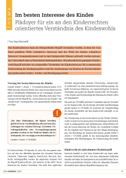 Im besten Interesse des Kindes